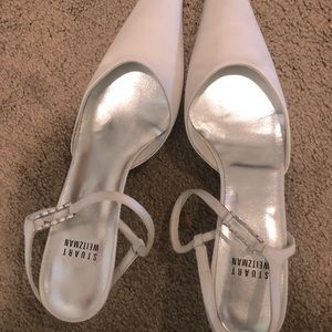 Stuart Weitzman - 8 1/2 N White Satin Dressy Shoes